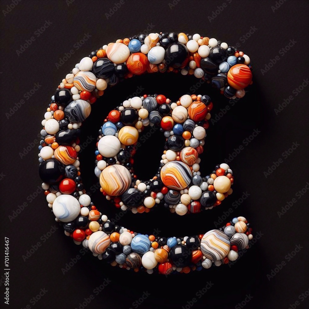 E-mail shape made of marble pebbles. AI generated illustration E-mail shape made of marble pebbles. AI generated illustration