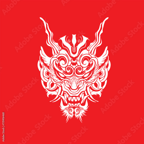 Oni japanese devil mask  Vector illustration