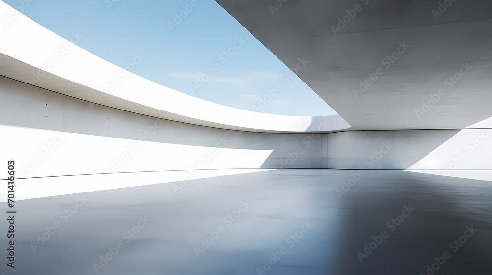 3d render of abstract futuristic architecture with empty concrete floor 3d render of abstract futuristic architecture with empty concrete floor