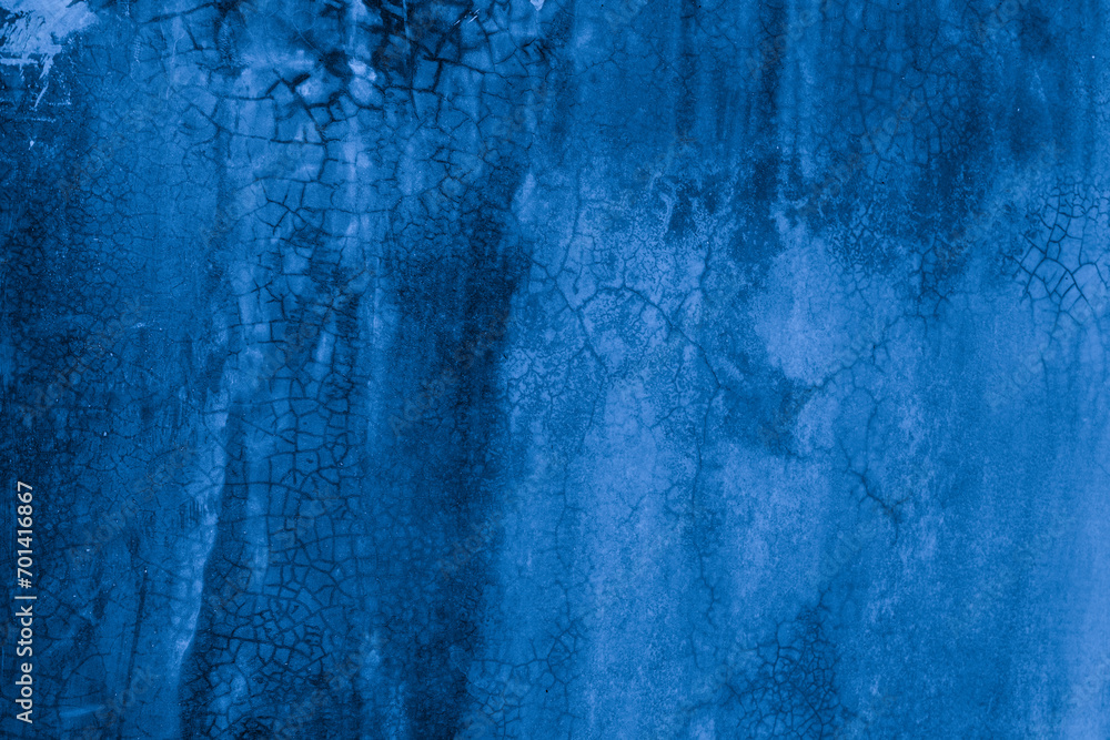 Obraz premium Old wall pattern texture cement blue dark abstract blue color design are light with black gradient background.