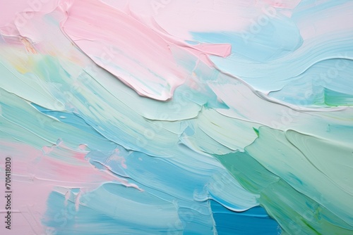 pink, baby blue, green oil texture background, abstract painting background.