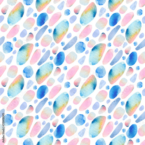 seamless pattern with abstract multicolored watercolor spots.