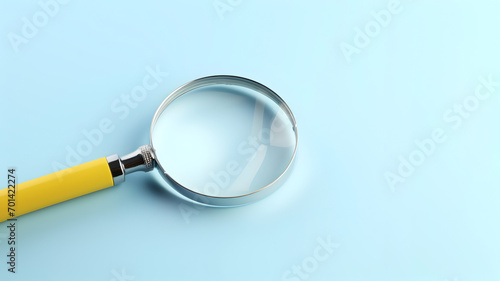 A magnifying glass isolated on blue background
