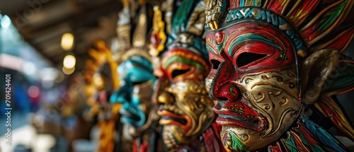 Brazilian carnival masks. Rio de Janeiro carnival mask with feathers. Brazilian carnival.