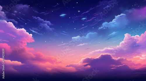 Sky at dusk, sunset, sky with cloud and stars, purple, blue, orange, pink, sky gradient, day with stars, nature, background sky, sunrise, night sky with stars, astronomy 