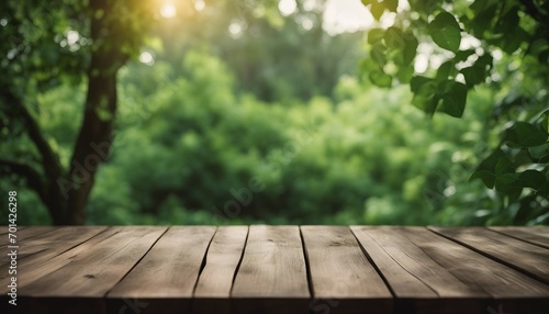 wooden table and grass