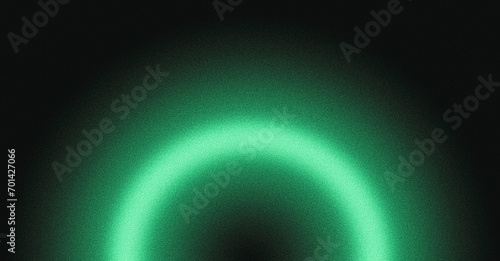 Glowing green light ring black background grainy gradient noise texture poster banner backdrop abstract design