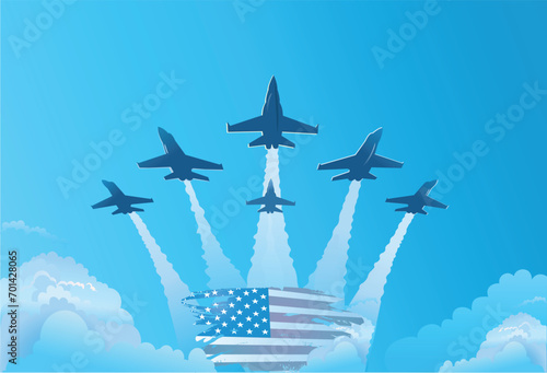 Eagle fighter jet plane taking off during exercise