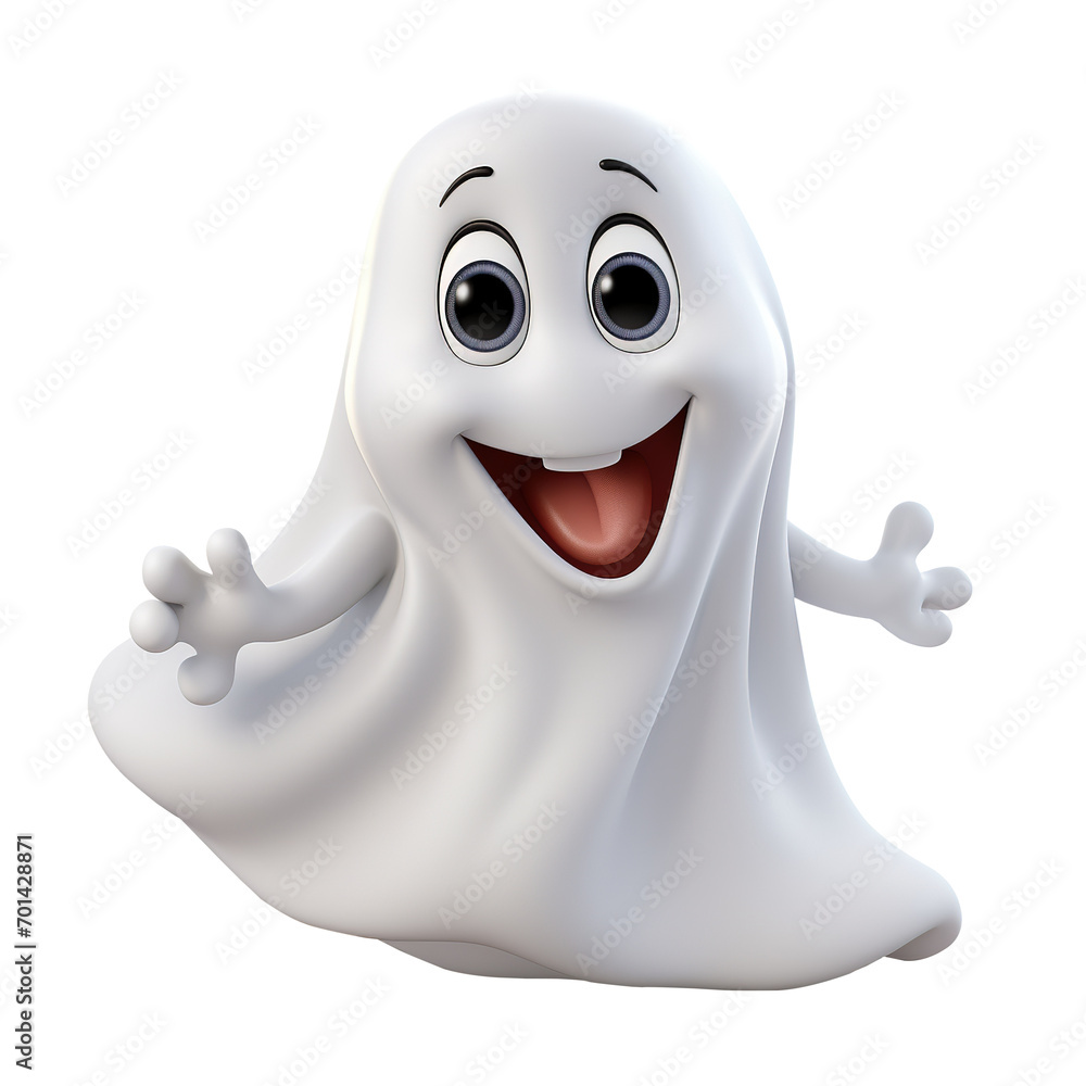 3d cute ghost on transparent background, Ai Generated 3d cute ghost on transparent background, Ai Generated