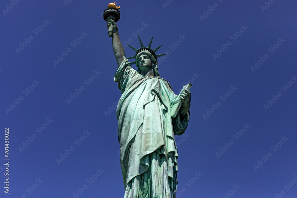 Fototapeta premium The Lady of New York (USA) is the name given to the Statue of Liberty in the Big Apple, the symbol of democracy in Manhattan.
