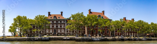 Photos Wonderful panoramic photograph of the immigration museum building which is located on Ellis Island in New York (USA)
