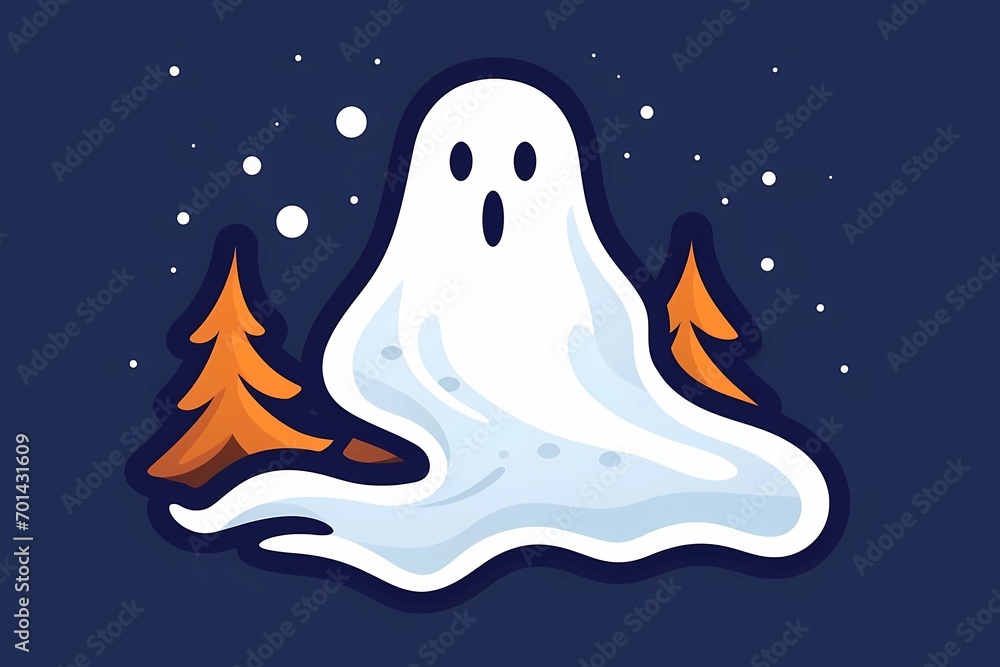 ghosts in a winter landscape, a gloomy picture, a scary story ghosts in a winter landscape, a gloomy picture, a scary story