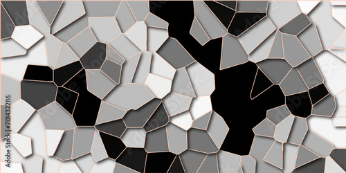 Stained Glass  background with quartz multi grey color, featuring top view walkway of natural broken slate stone, vector geometric retro tiles pattern, wall or track tiles, and paving stone