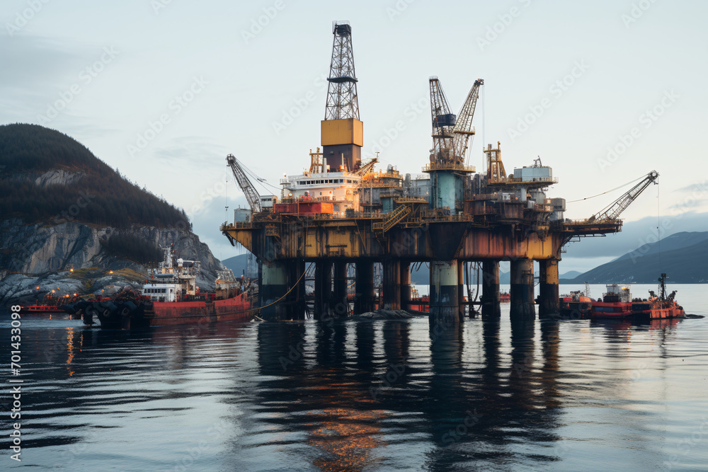 Anchor handling operation with oil rig West Alpha