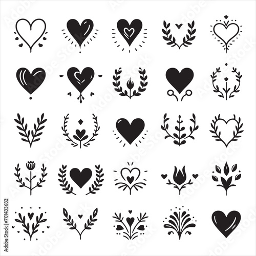 Dreamscape Reverie: Floating Heart Silhouette Dreams - Heart Black Vector Stock
