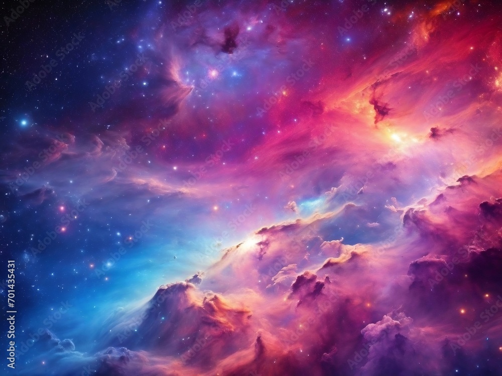 A mesmerizing image showcases the vibrant and colorful space galaxy, nebula clouds, and starry night cosmos, creating a breathtaking supernova background wallpaper for space enthusiasts.