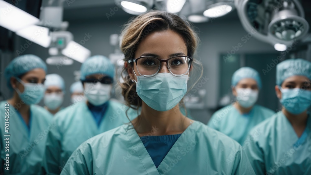female doctor in mask and glasses