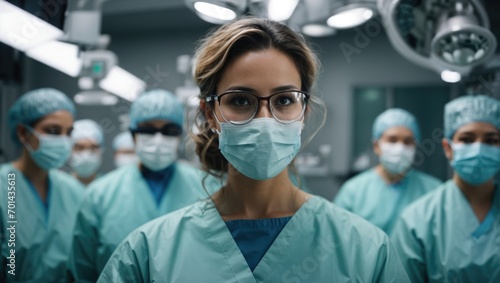 female doctor in mask and glasses