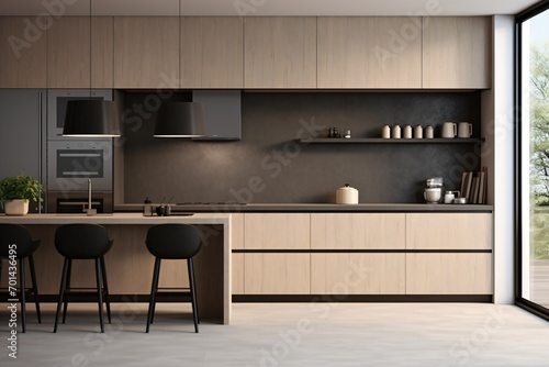 A modern and modular kitchen with chimney
