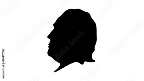 Henry Ward Beecher, black isolated silhouette