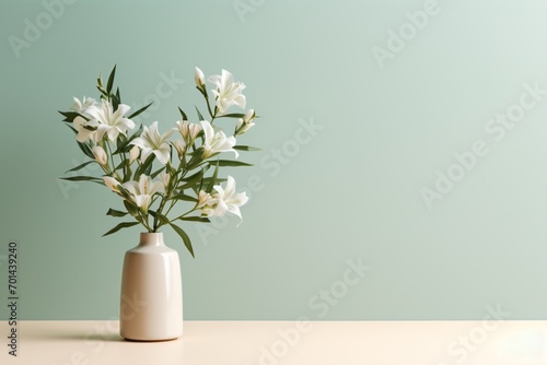 Ceramic flower pot and vase for home decor photo