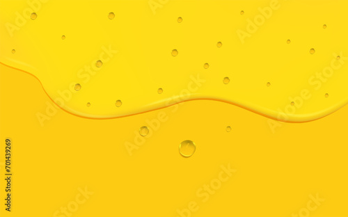 Set of liquid golden drops of water, honey or oil. Collagen cosmetic essence. Organic serum or argan bubbles. Falling gasoline yellow droplet.