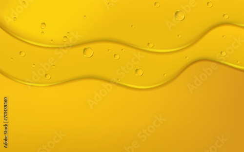 Set of liquid golden drops of water, honey or oil. Collagen cosmetic essence. Organic serum or argan bubbles. Falling gasoline yellow droplet.