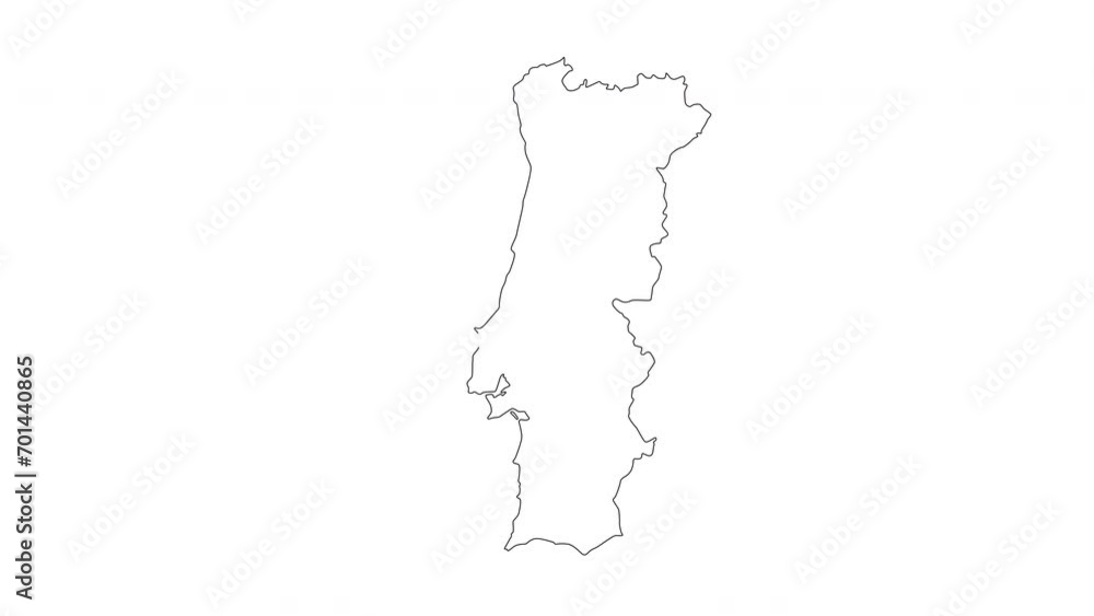 Animated Portugal country map sketch icon Animated Portugal country map sketch icon