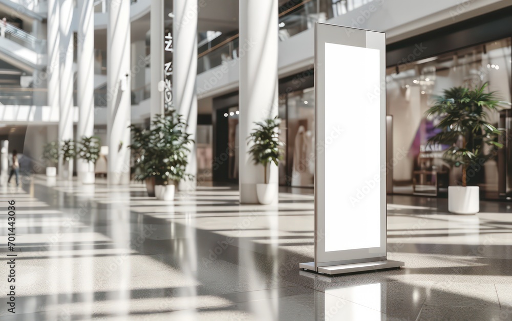 Fototapeta premium Mockup Roll-Up Poster Stand Elevated Luxury Mall.