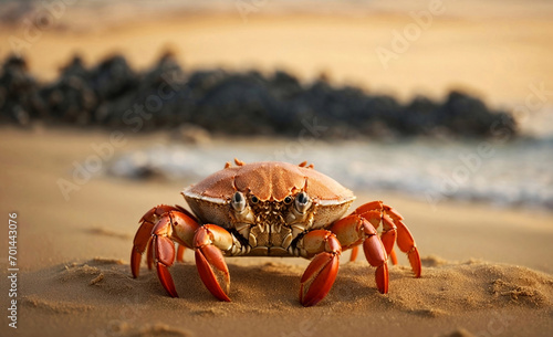 Crab on the seashore photo