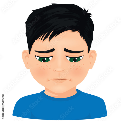 Portrait of young male who is sad