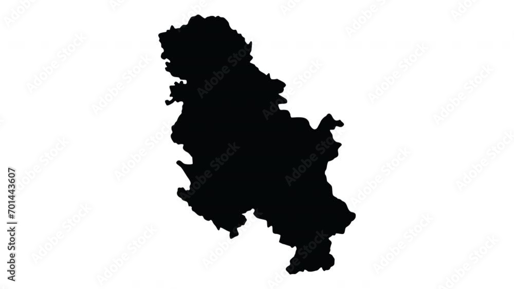Animation forms a map icon for the country of Serbia Animation forms a map icon for the country of Serbia