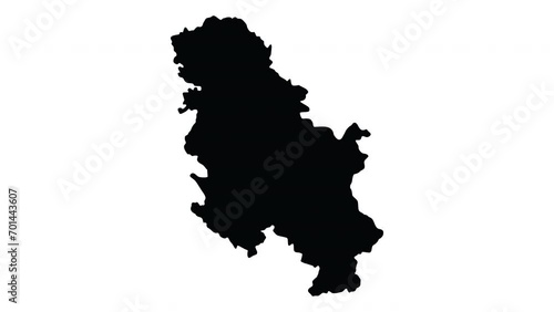 Animation forms a map icon for the country of Serbia photo
