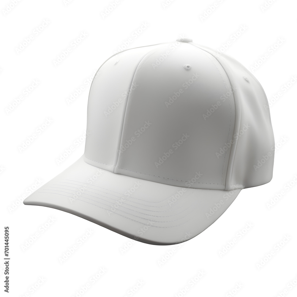 Fototapeta premium White cap on transparent background, cut out background. ai generative