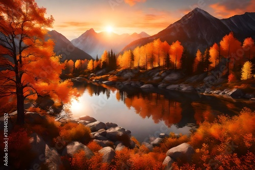 In the hushed moments of an Autumn sunrise, visualize a mountainscape that transcends the ordinary. The perfect lighting.