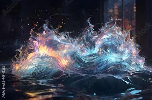 The fusion of water and light, creating a mesmerising visual experience photo