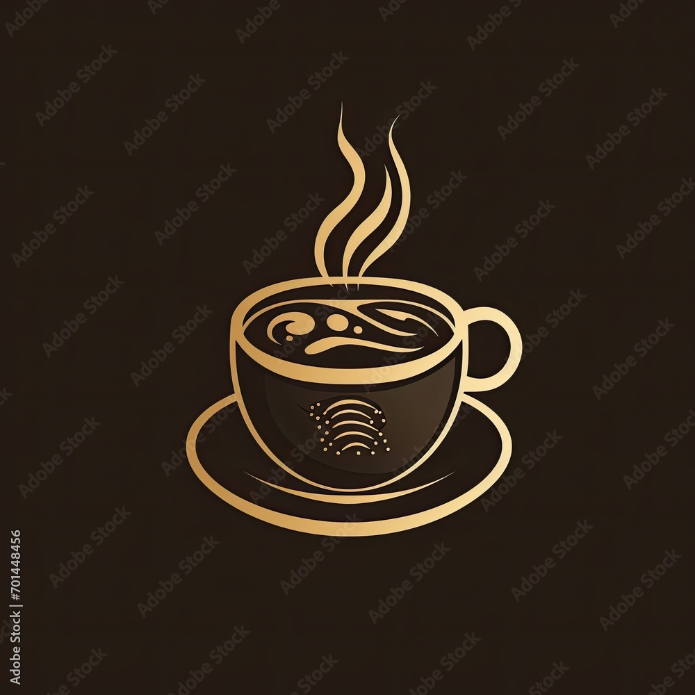 Premium cafe logo. Tea logo. Coffee cafe logo concept design illustration in brown and black colors. Coffee or tea cup icon. Symbol of fragrance. Hot espresso drink cup sign. Cappuccino emblem. Premium cafe logo. Tea logo. Coffee cafe logo concept design illustration in brown and black colors. Coffee or tea cup icon. Symbol of fragrance. Hot espresso drink cup sign. Cappuccino emblem.