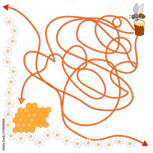 Children's educational game. Find the correct path 