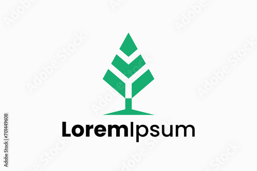 modern pine tree Vector Logo Premium