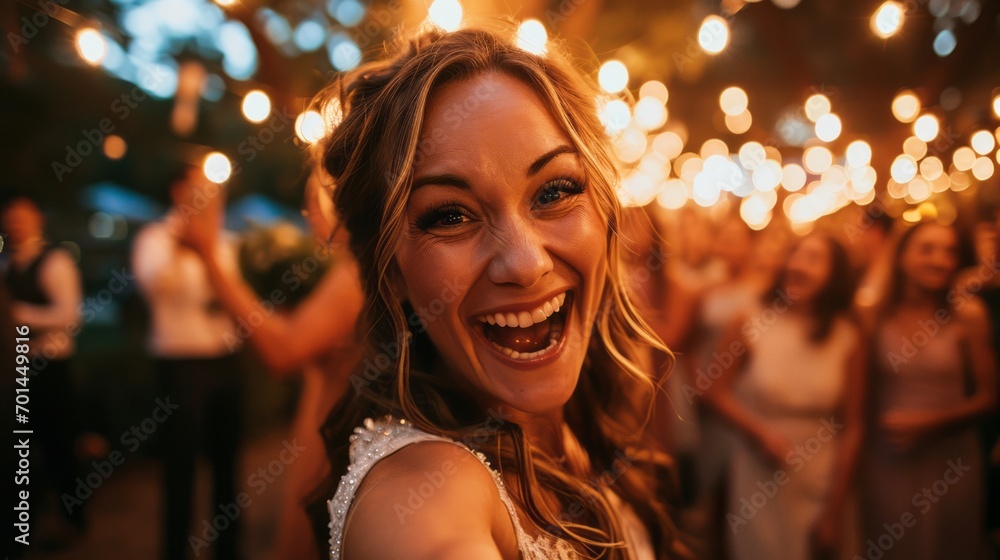 Bride's Selfie Laughing at the Camera on Her Wedding Day Bride's Selfie Laughing at the Camera on Her Wedding Day