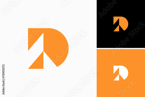 letter D with building Vector Logo Premium photo
