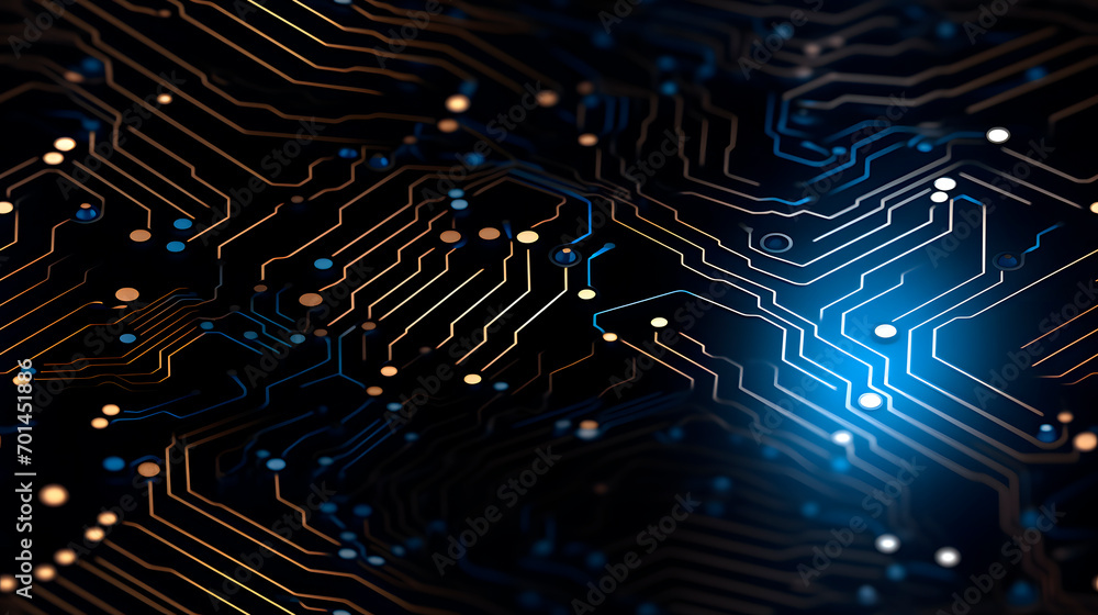 Obraz premium circuits, processor technology concept