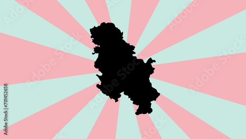 Animated Serbian map icon with rotating background photo