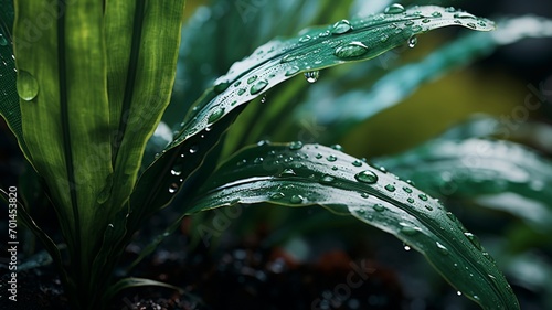 Water droplets clinging to the velvety surface of Anguloa uniflora, reflecting the surrounding greenery -Generative Ai photo