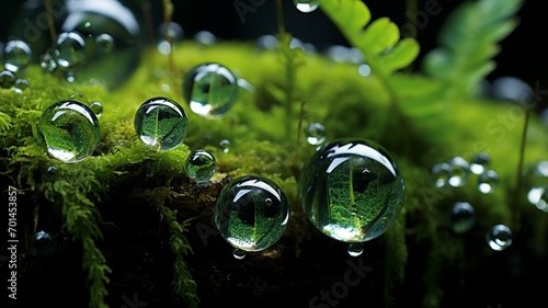 Water droplets clinging to the velvety surface of Anguloa uniflora, reflecting the surrounding greenery -Generative Ai photo