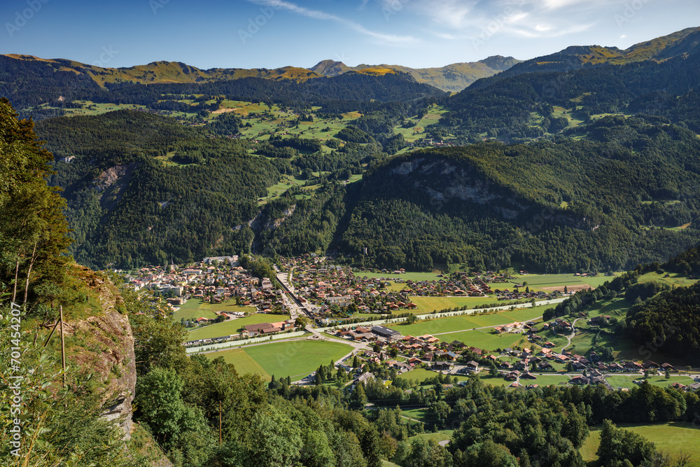 The Haslital valley and the town of Meiringen