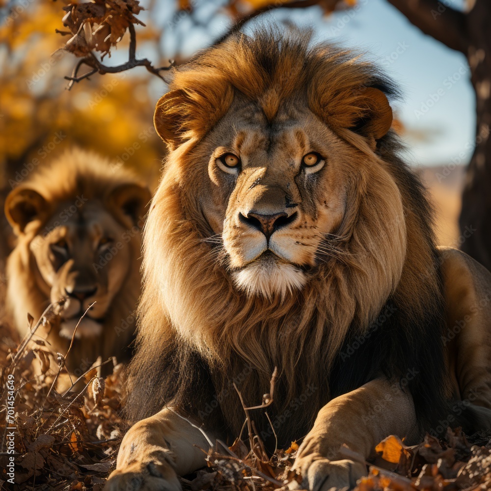 Fototapeta premium Pride of Lions Resting Under a Tree on the Savannah
