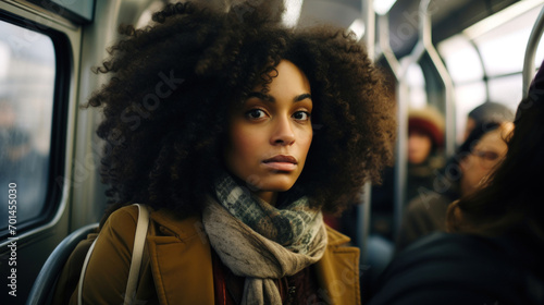 A Portrait of a Black Woman Traveling by Train in Berlin