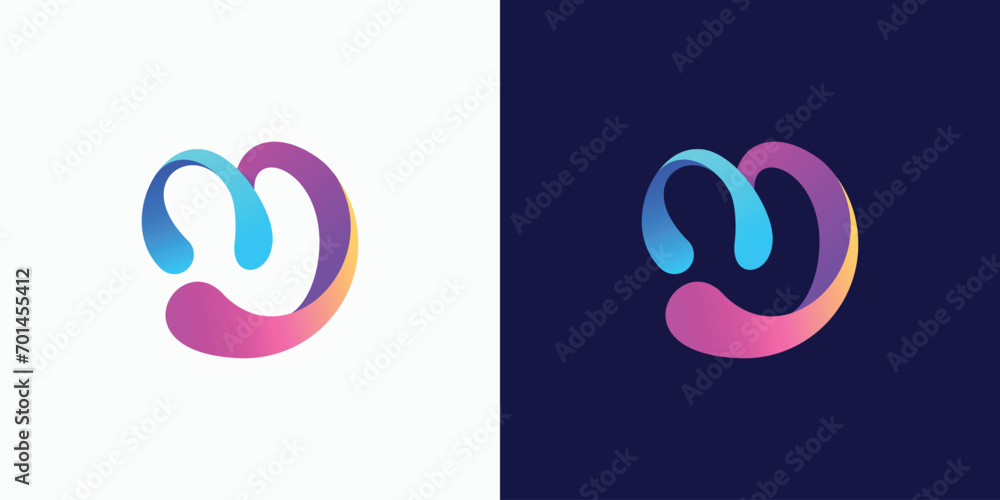 Colorful abstract M letter logo design Colorful abstract M letter logo design