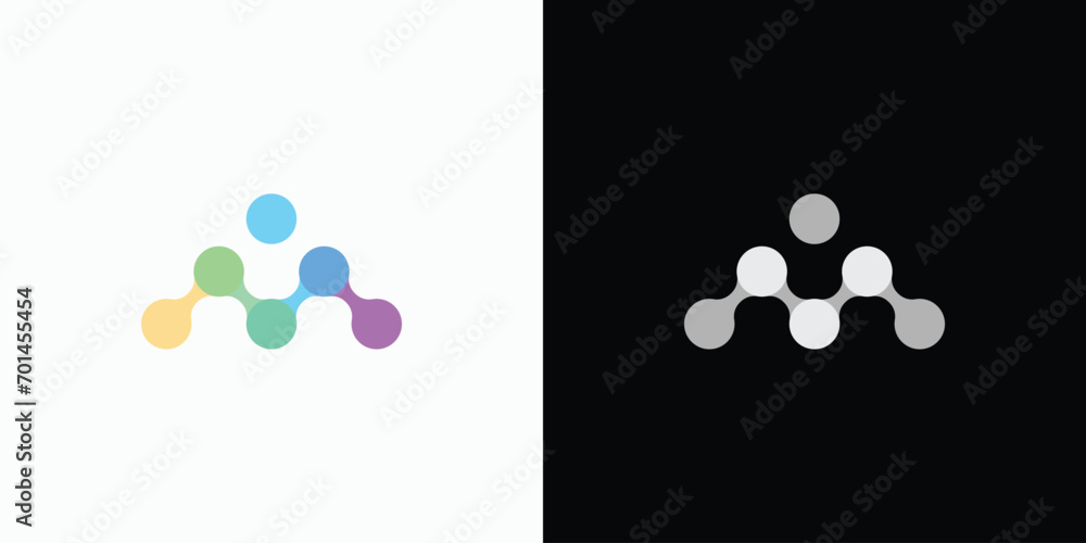 Letter M point connection logo design